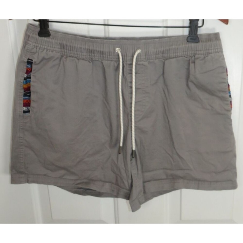 Wowie Casual Shorts Drawstring Cotton Blend 5" Inseam Men's Size LG Gray